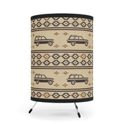 Retro Full Size Jeep (FSJ) Southwestern Pattern Tripod Lamp - High-Res Printed Shade"