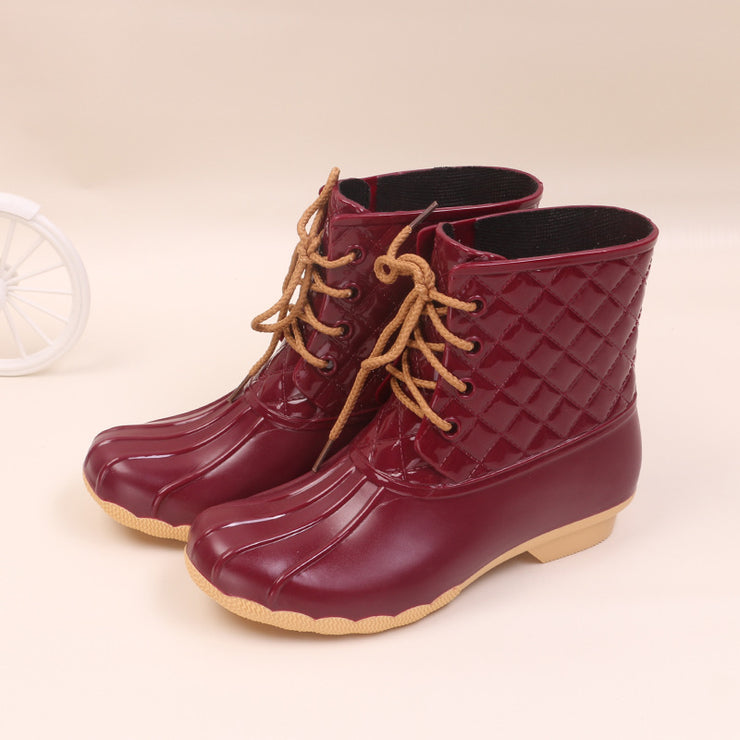 Jelly Non-slip Fashion Lace-up Rain Boots