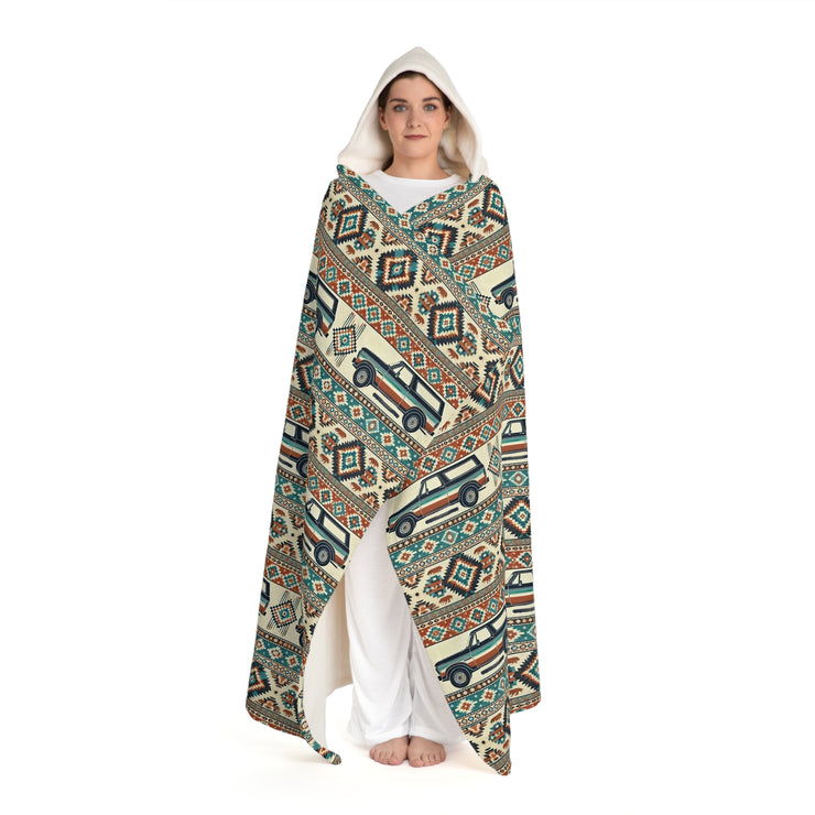 Hooded Sherpa Fleece Blanket