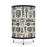 Adventure-Ready Land Rover Tiki Print Tripod Lamp - High-Res Shade Décor