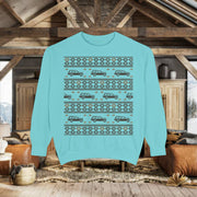 Jeep Grand Wagoneer Ugly Sweater Design Unisex Garment -Dyed Sweatshirt | Retro Holiday Pullover