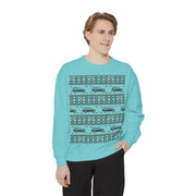 Jeep Grand Wagoneer Ugly Sweater Design Unisex Garment -Dyed Sweatshirt | Retro Holiday Pullover