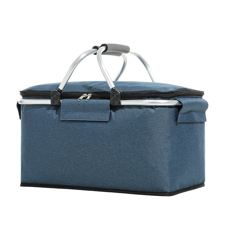 Folding Picnic Basket Cooler Bag Cooler Box Portable Ice Basket Household