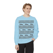 Jeep Grand Wagoneer Ugly Sweater Design Unisex Garment -Dyed Sweatshirt | Retro Holiday Pullover