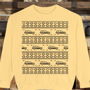 Jeep Grand Wagoneer Ugly Sweater Design Unisex Garment -Dyed Sweatshirt | Retro Holiday Pullover