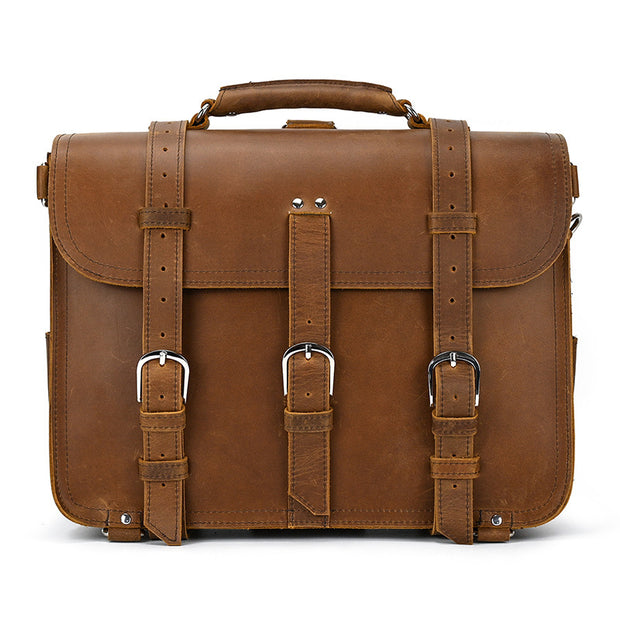 Retro Travel Bag Men's Crazy Horse Leather Hand Luggage Bag