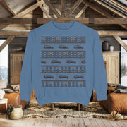 Jeep Grand Wagoneer Ugly Sweater Design Unisex Garment -Dyed Sweatshirt | Retro Holiday Pullover