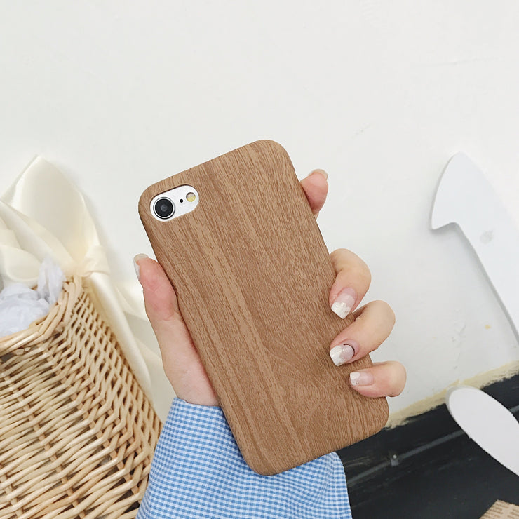 Wooden handset case with ultra-thin wood-grain soft leather cover and wood-grain handset cover