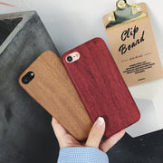 Wooden handset case with ultra-thin wood-grain soft leather cover and wood-grain handset cover