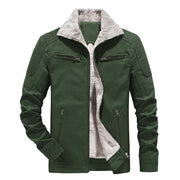 Modern Quilted Utility Jacket with Sherpa Lining and Zippered Pockets