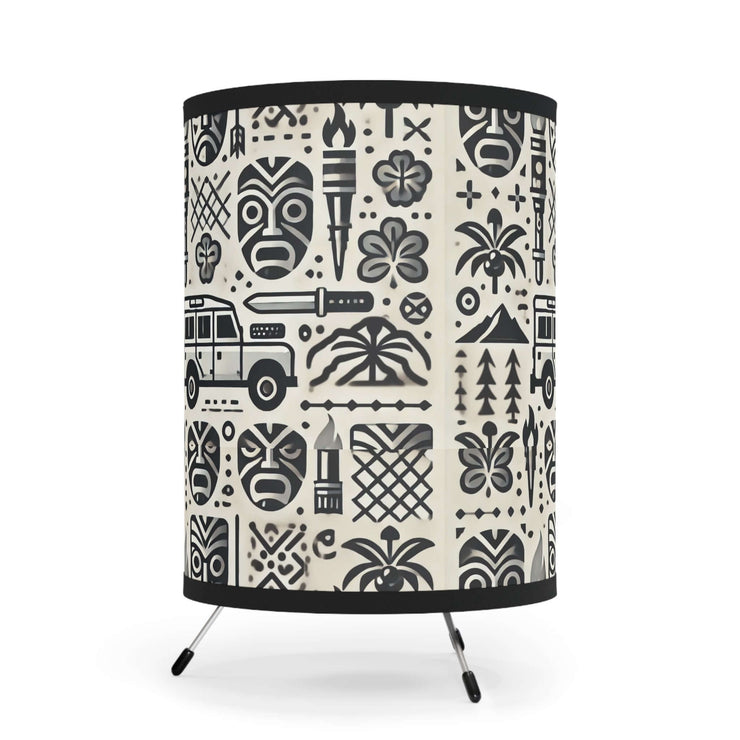 Adventure-Ready Land Rover Tiki Print Tripod Lamp - High-Res Shade Décor