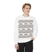 Jeep Grand Wagoneer Ugly Sweater Design Unisex Garment -Dyed Sweatshirt | Retro Holiday Pullover