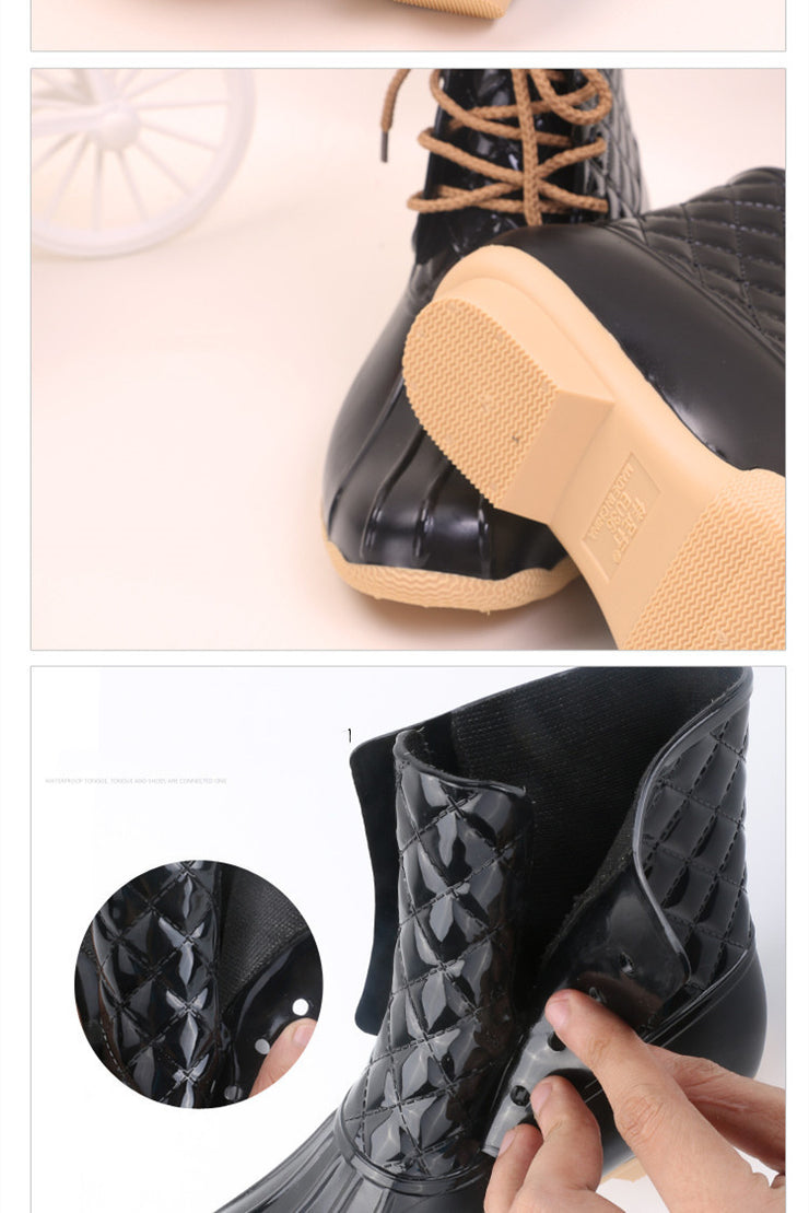 Jelly Non-slip Fashion Lace-up Rain Boots