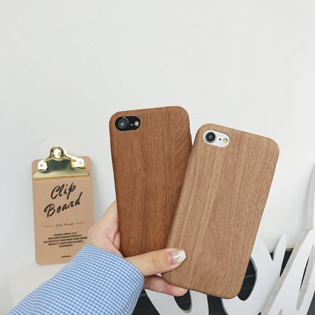 Wooden handset case with ultra-thin wood-grain soft leather cover and wood-grain handset cover