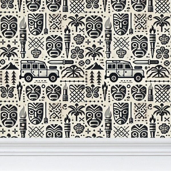 Tiki Adventure Wallpaper - Bold Off-Road Tribal Design