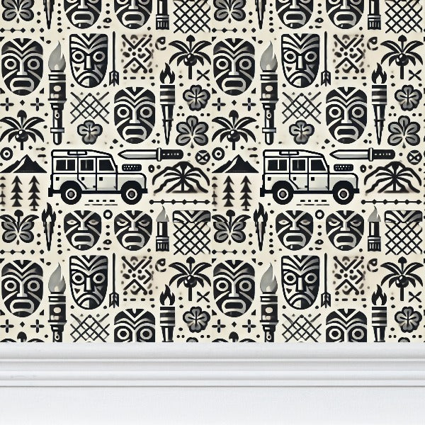 Tiki Adventure Wallpaper - Bold Off-Road Tribal Design