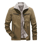 Modern Quilted Utility Jacket with Sherpa Lining and Zippered Pockets