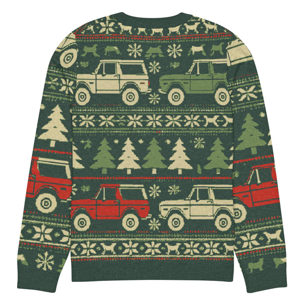 Vintage Bronco Christmas Sweater - Classic Car Ugly Christmas Sweater - Retro Holiday Knit Sweater by Ramblin Fever Provisions