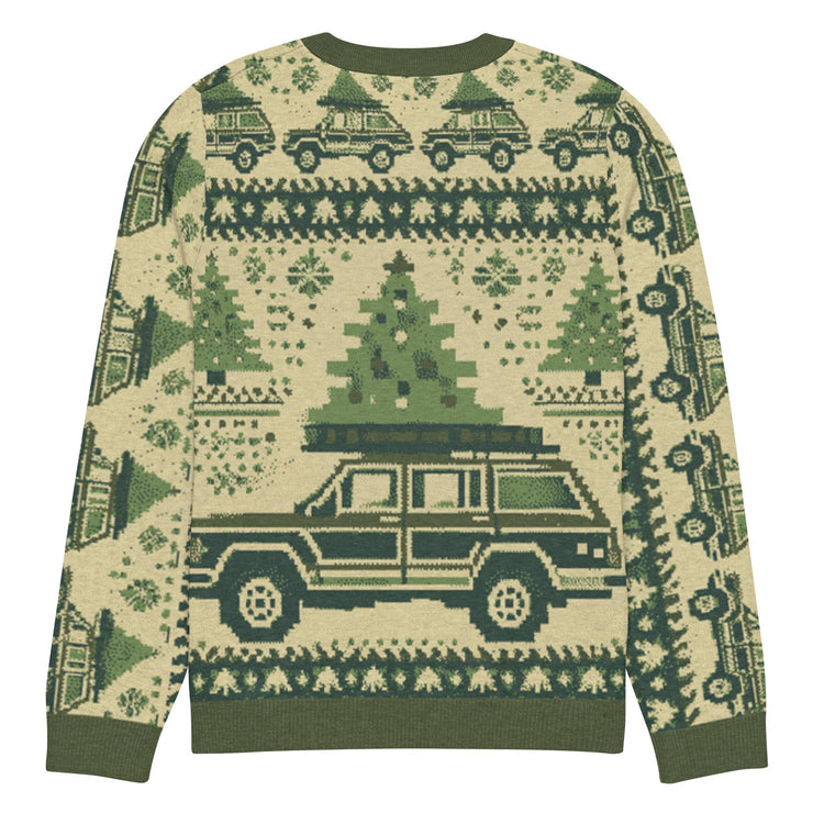 Vintage Jeep Wagoneer Christmas Sweater - Classic Car Ugly Christmas Sweater - Retro Holiday Knit Sweater by Ramblin Fever Provisions