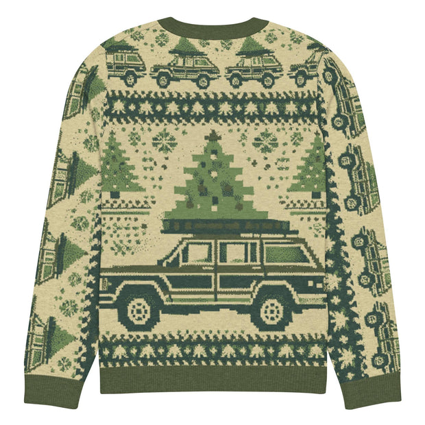 Vintage Jeep Wagoneer Christmas Sweater - Classic Car Ugly Christmas Sweater - Retro Holiday Knit Sweater by Ramblin Fever Provisions