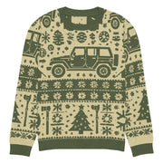 Vintage Jeep and Trees Christmas Sweater - Classic Car Ugly Christmas Sweater - Retro Holiday Knit Sweater by Ramblin Fever Provisions