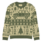 Vintage Jeep and Trees Christmas Sweater - Classic Car Ugly Christmas Sweater - Retro Holiday Knit Sweater by Ramblin Fever Provisions