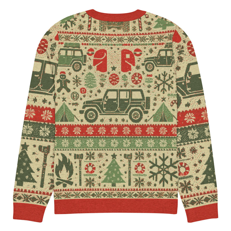 Vintage Jeep Christmas Sweater - Classic Car Ugly Christmas Sweater - Retro Holiday Knit Sweater by Ramblin Fever Provisions