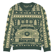 Vintage Jeep Wagoneer Front Christmas Sweater - Classic Car Ugly Christmas Sweater - Retro Holiday Knit Sweater by Ramblin Fever Provisions