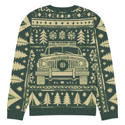 Vintage Jeep Wagoneer Front Christmas Sweater - Classic Car Ugly Christmas Sweater - Retro Holiday Knit Sweater by Ramblin Fever Provisions