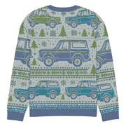 Vintage Blue & Green Bronco Christmas Sweater - Classic Car Ugly Christmas Sweater - Retro Holiday Knit Sweater by Ramblin Fever Provisions