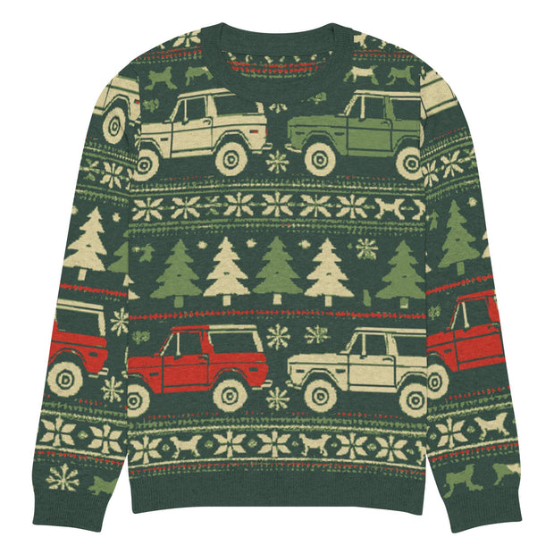 Vintage Bronco Christmas Sweater - Classic Car Ugly Christmas Sweater - Retro Holiday Knit Sweater by Ramblin Fever Provisions