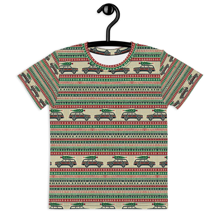 Vintage Jeep Christmas Kids crew neck t-shirt by Ramblin Fever Provisions