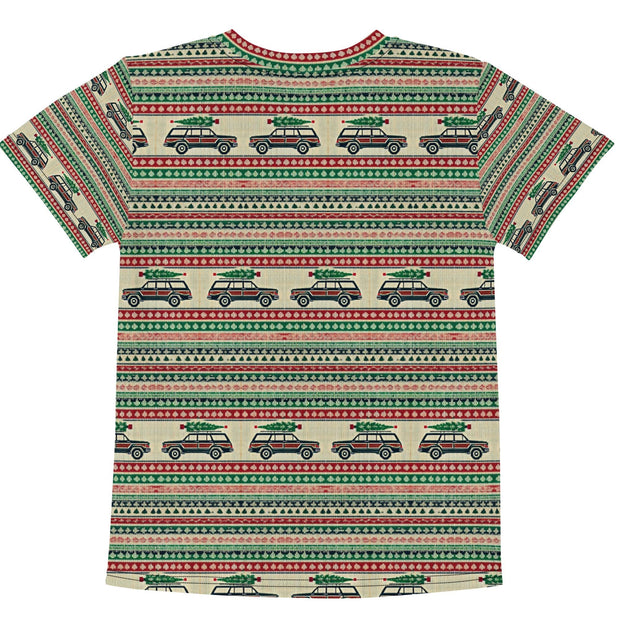 Vintage Jeep Christmas Kids crew neck t-shirt by Ramblin Fever Provisions