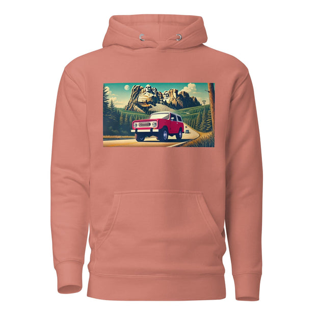 Red Scout Hoodie  Mount Rushmore Scenic Drive Design