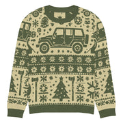 Vintage Jeep and Trees Christmas Sweater - Classic Car Ugly Christmas Sweater - Retro Holiday Knit Sweater by Ramblin Fever Provisions