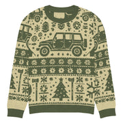 Vintage Jeep and Trees Christmas Sweater - Classic Car Ugly Christmas Sweater - Retro Holiday Knit Sweater by Ramblin Fever Provisions