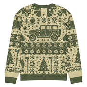 Vintage Jeep and Trees Christmas Sweater - Classic Car Ugly Christmas Sweater - Retro Holiday Knit Sweater by Ramblin Fever Provisions