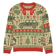 Vintage Jeep Christmas Sweater - Classic Car Ugly Christmas Sweater - Retro Holiday Knit Sweater by Ramblin Fever Provisions