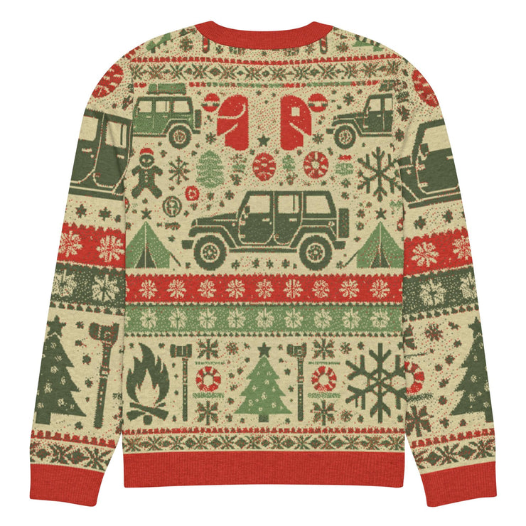 Vintage Jeep Christmas Sweater - Classic Car Ugly Christmas Sweater - Retro Holiday Knit Sweater by Ramblin Fever Provisions