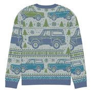 Vintage Blue & Green Bronco Christmas Sweater - Classic Car Ugly Christmas Sweater - Retro Holiday Knit Sweater by Ramblin Fever Provisions