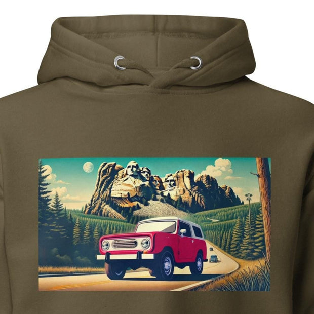 Red Scout Hoodie  Mount Rushmore Scenic Drive Design