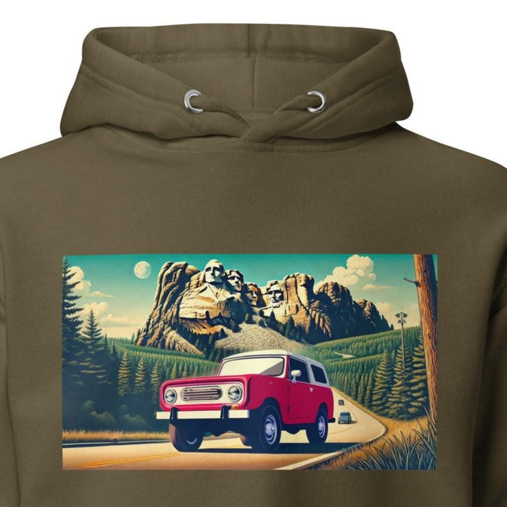 Red Scout Hoodie  Mount Rushmore Scenic Drive Design